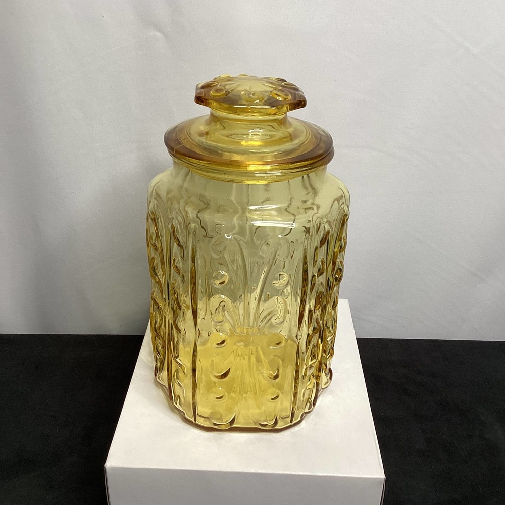 Amber Glass Vintage Canister